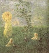 Gaetano previati In the Meadow Sweden oil painting artist